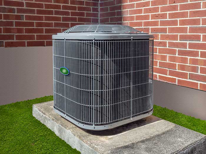 Air conditioner outside the house